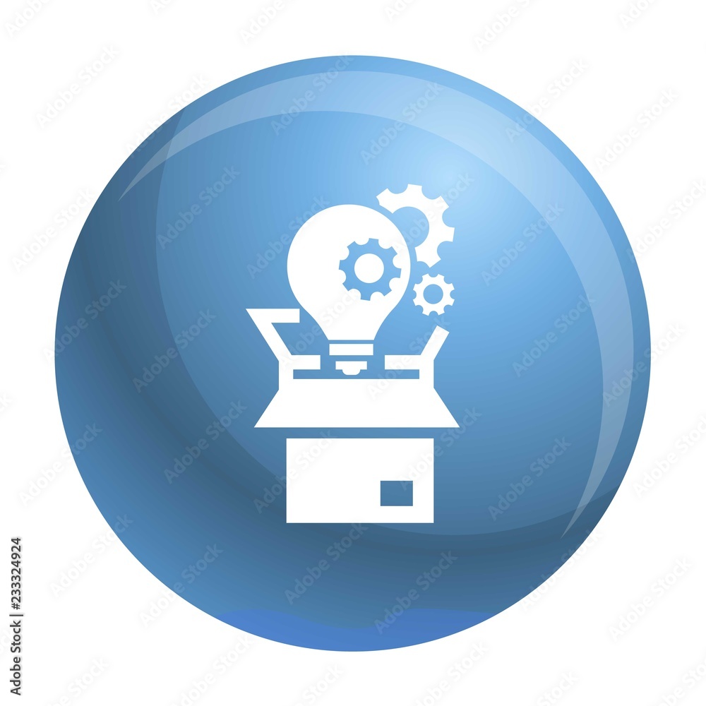 Bulb gear box icon. Simple illustration of bulb gear box vector icon for web design isolated on white background Bulb gear box icon. Simple illustration of bulb gear box vector icon for web design isolated on white background