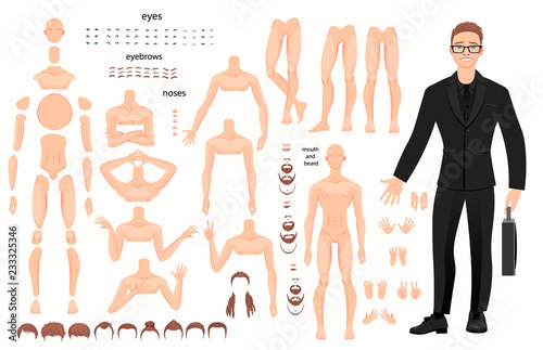 characters set for animation. parts of body photo