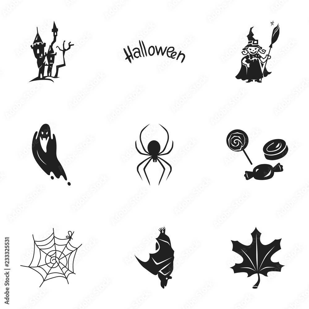 Fototapeta premium Halloween time icon set. Simple set of 9 halloween time vector icons for web design isolated on white background