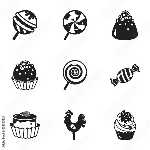 Sweet candy icon set. Simple set of 9 sweet candy vector icons for web design isolated on white background