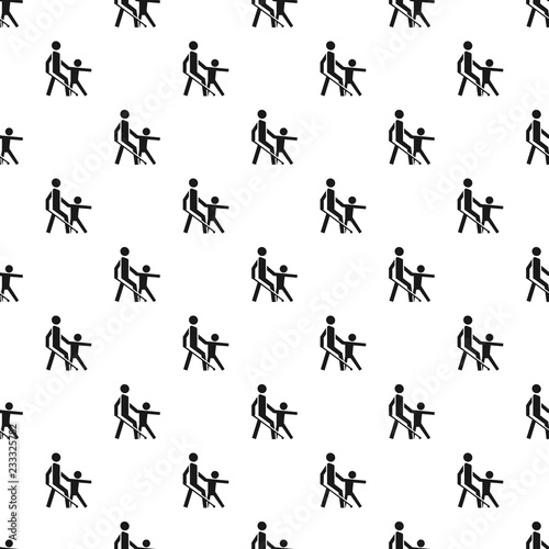 Kid guide blind man pattern seamless vector repeat for any web design