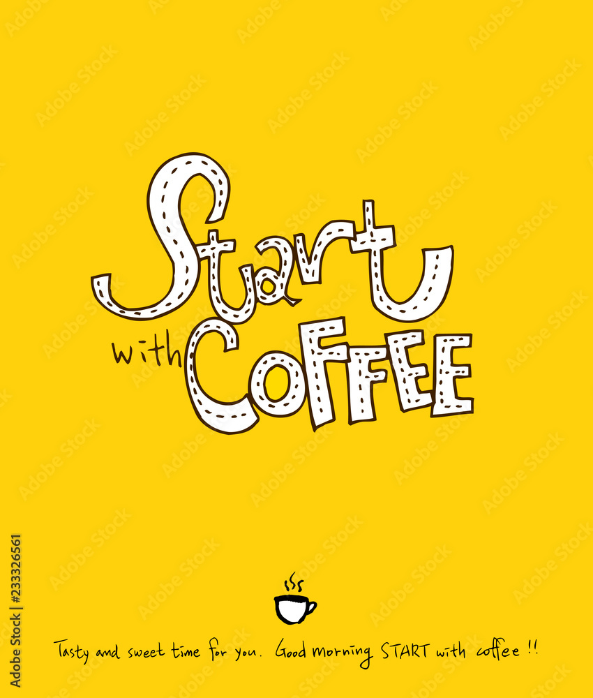 Obraz premium 카페 포스터 / 손으로 그린 커피 그림