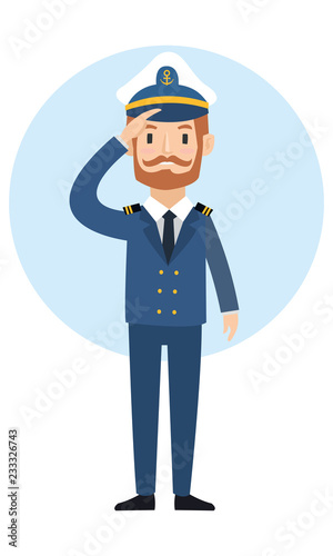 A ship captain homage before sailing