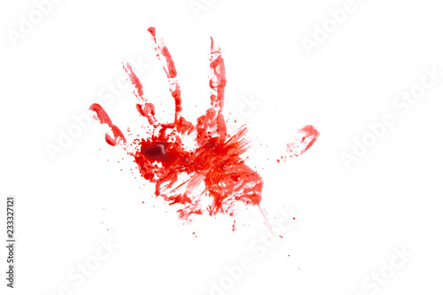 blood or paint hand isolated on white background,graphic resources,halloween concept