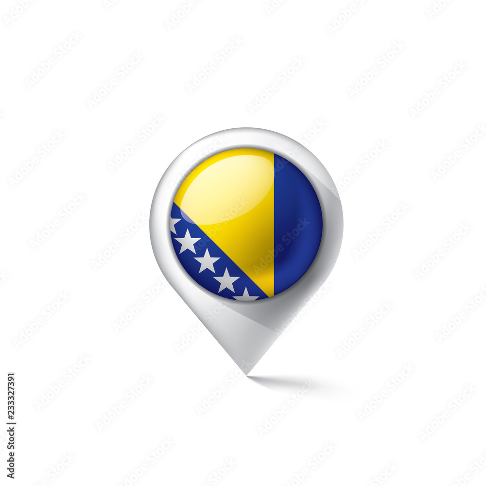Fototapeta premium Bosnia and Herzegovina flag, vector illustration on a white background