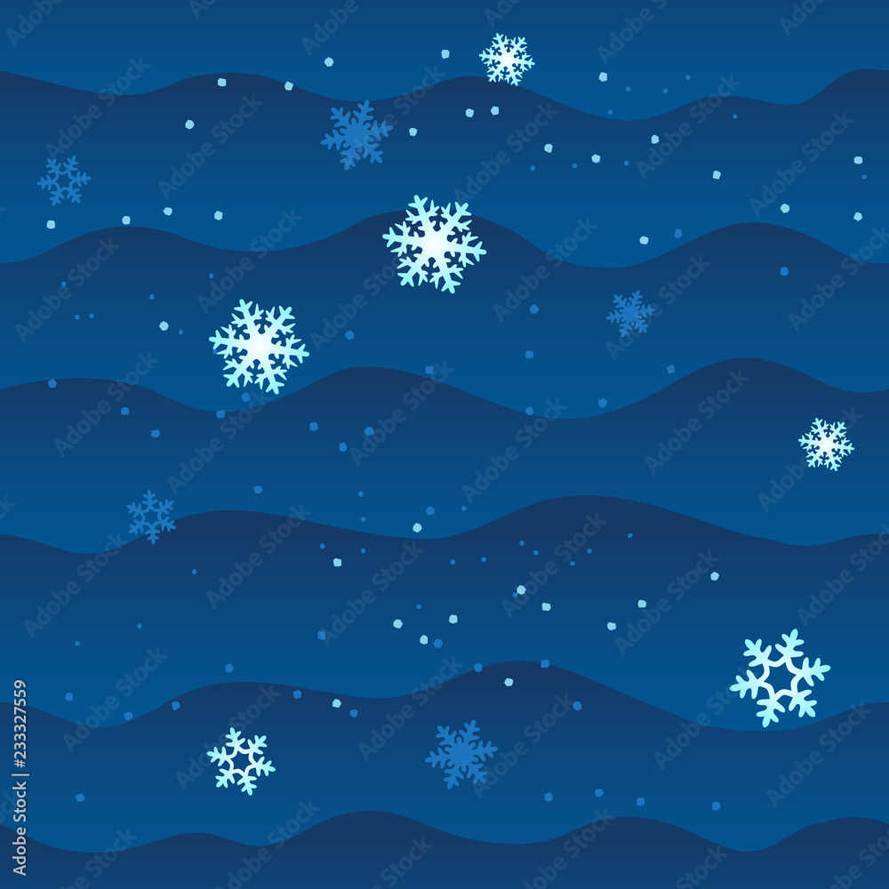Christmas Seamless Pattern : Night Cloudy Snow Christmas Seamless Pattern : Night Cloudy Snow