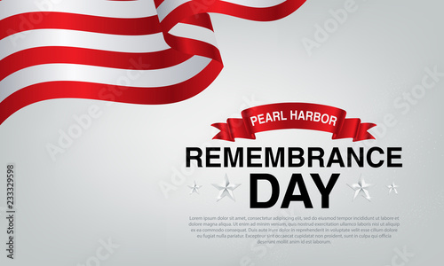 background pearl harbor remembrance with American flags, balloons in red, white, black and blue. vector eps 10