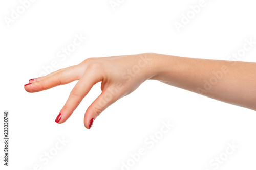 Hand pose like picking something isolated on white © NewFabrika