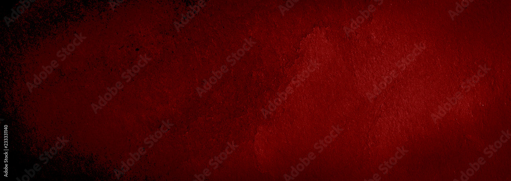 Dark red watercolor abstract background, stain, splash of paint, stain, divorce. Alarming, blood red gradient. Vintage pattern for design and decoration. With space for text.