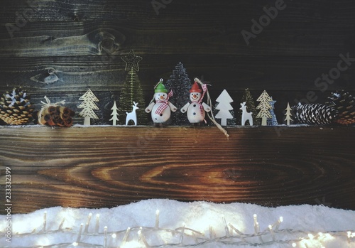 Weihnachtskarte - Schneemänner