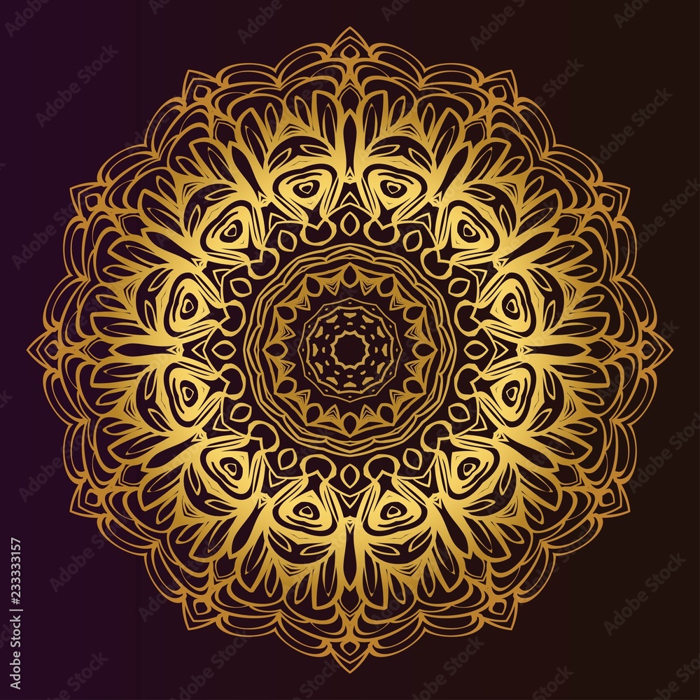 Fototapeta premium Round pattern flower mandala. circle floral ornament. Legend decorative vector illustration