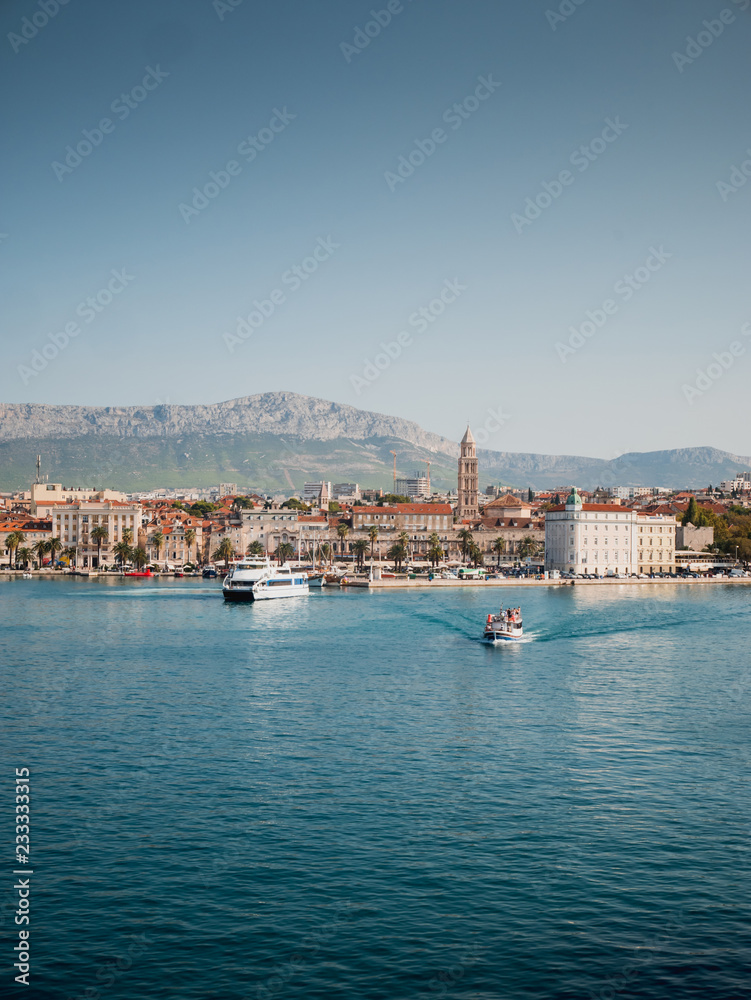 Scenic view of Split city in Croatia from the sea