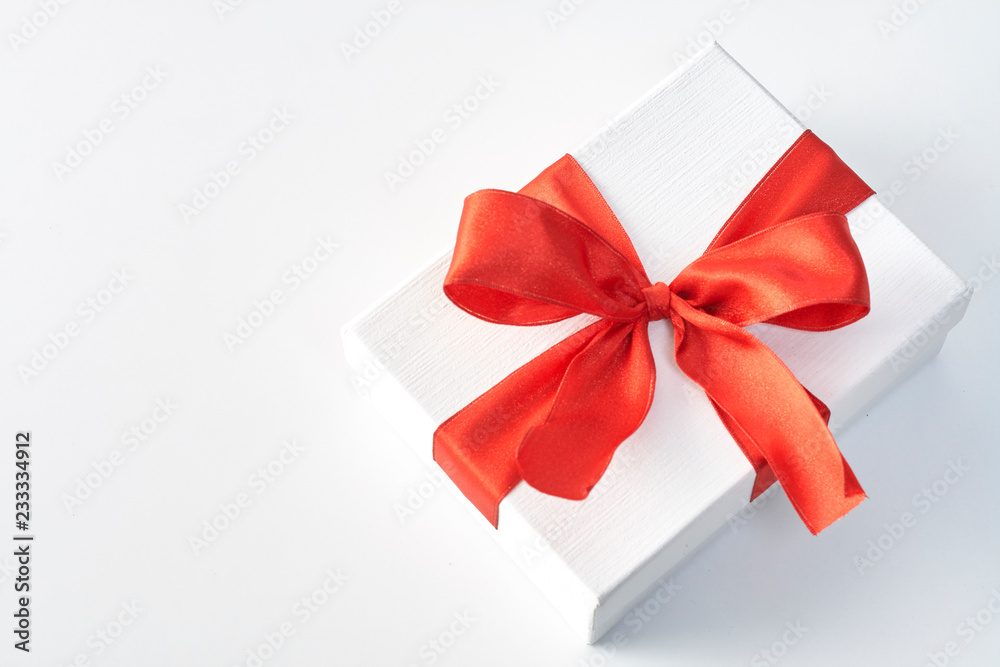 Gift box with red ribbon Gift box with red ribbon