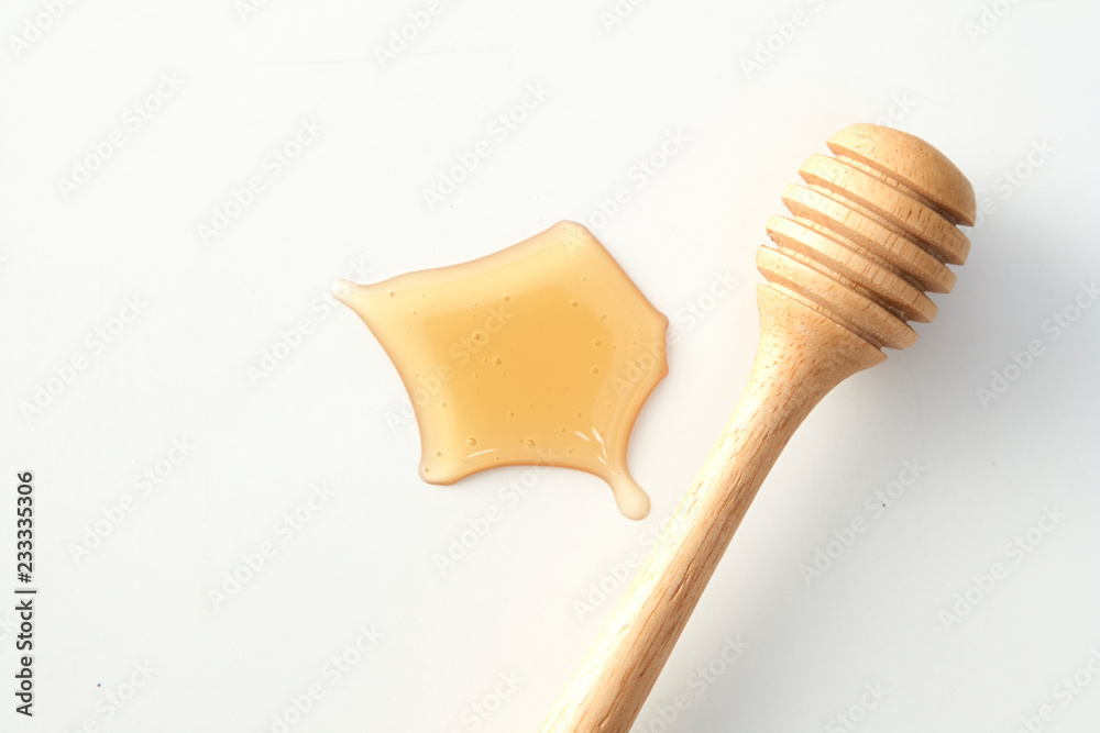 Honey dipper and honey bottle Honey dipper and honey bottle
