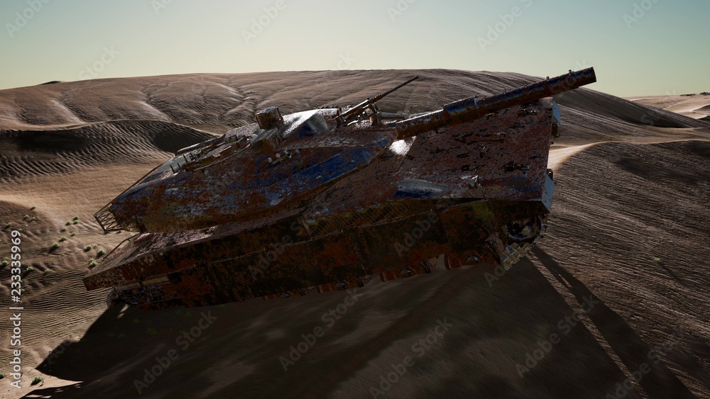 Old Rusty Tank in Desert