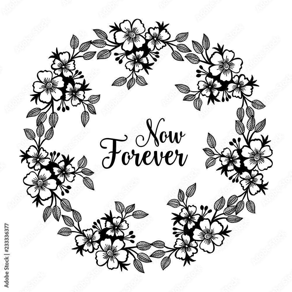 Greeting card with floral hand draw vector art Greeting card with floral hand draw vector art