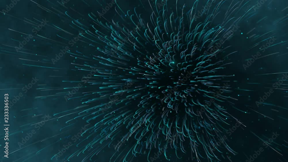 Abstract digital background with speed lines and dots. Futuristic seamless loop motion animation.