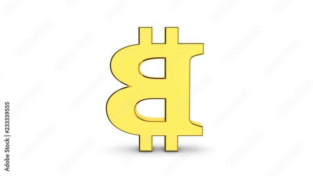 Golden sign bitcoin. Looping animation of a rotating golden bitcoin sign on white. Clip has an alpha channel for more convenient processing. Golden sign bitcoin. Looping animation of a rotating golden bitcoin sign on white. Clip has an alpha channel for more convenient processing.