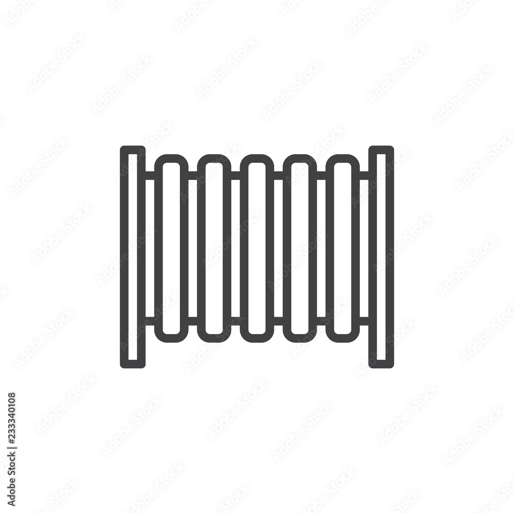 Heating radiator outline icon. linear style sign for mobile concept and web design. Home heating system simple line vector icon. Symbol, logo illustration. Pixel perfect vector graphics Heating radiator outline icon. linear style sign for mobile concept and web design. Home heating system simple line vector icon. Symbol, logo illustration. Pixel perfect vector graphics