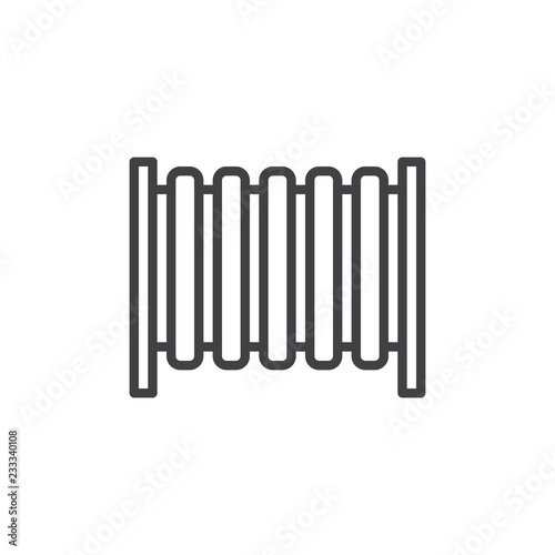Heating radiator outline icon. linear style sign for mobile concept and web design. Home heating system simple line vector icon. Symbol, logo illustration. Pixel perfect vector graphics