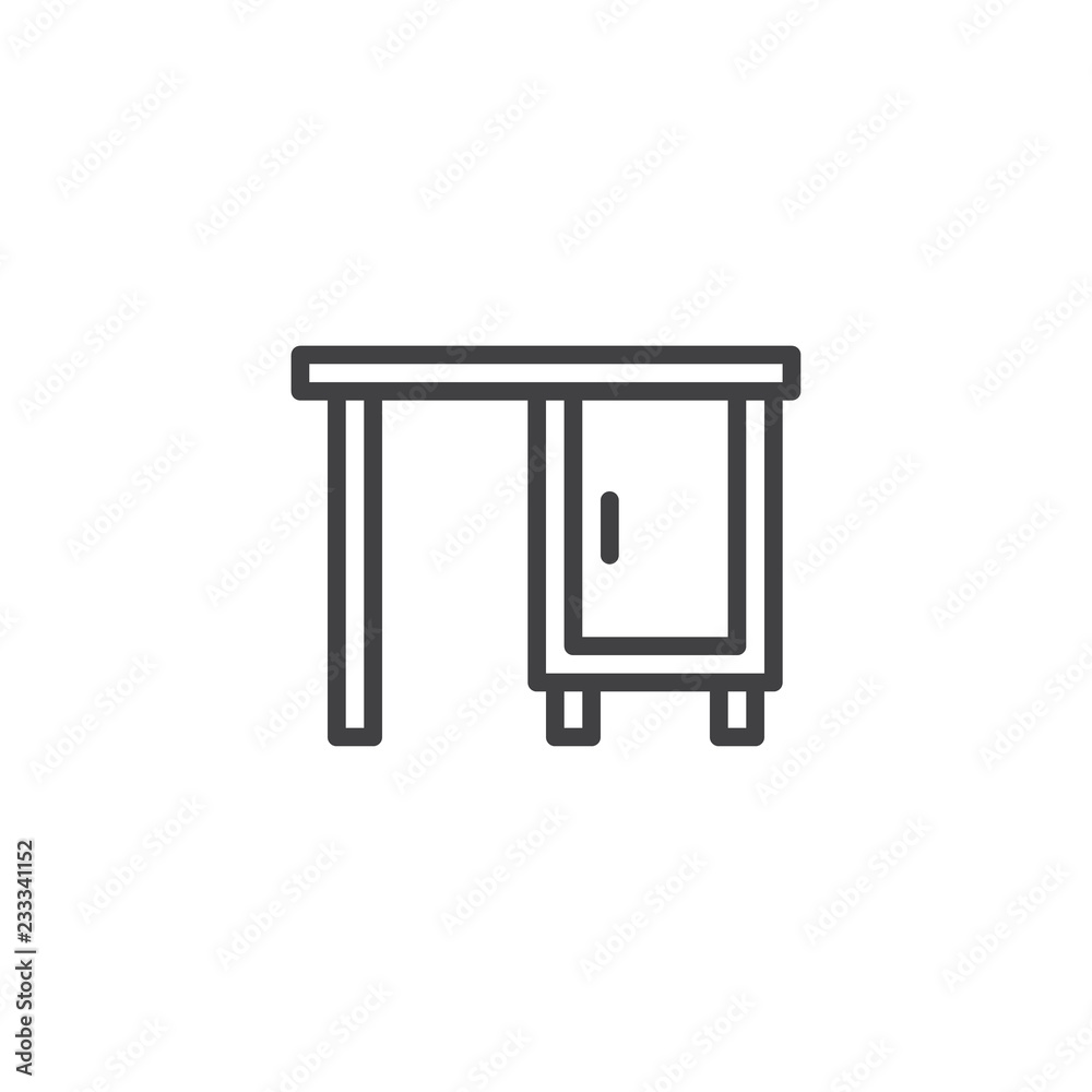 Furniture cabinet table outline icon. linear style sign for mobile concept and web design. Office Table simple line vector icon. Symbol, logo illustration. Pixel perfect vector graphics Furniture cabinet table outline icon. linear style sign for mobile concept and web design. Office Table simple line vector icon. Symbol, logo illustration. Pixel perfect vector graphics