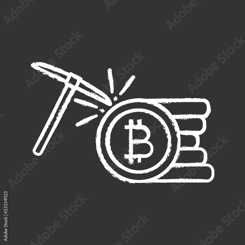 Cryptocurrency mining service chalk icon