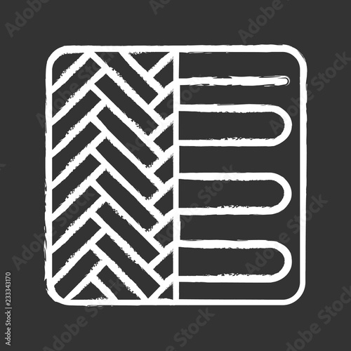 Floor heating system chalk icon