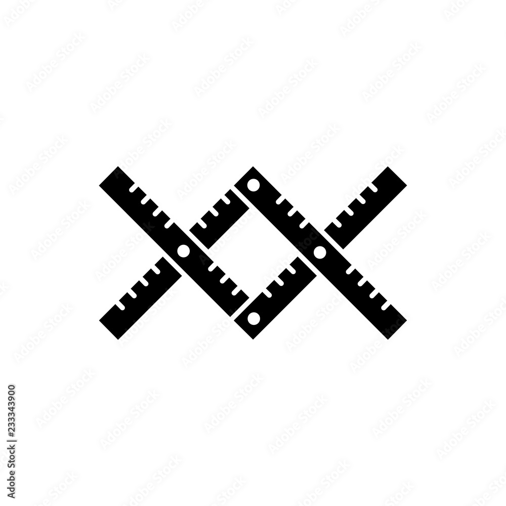 Black & white vector illustration of pantograph to enlarge, reduce sketch. Flat icon of instrument for architect, drafter, draftsman. Technical & mechanical drawing tool. Isolated object