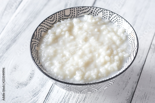 Fotografija Bowl of congee - Asian rice porridge