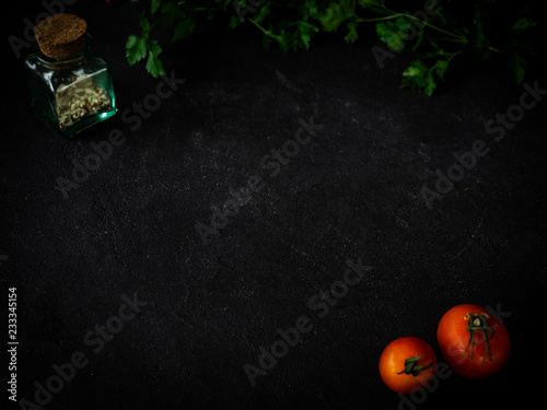 dark background with parsley
