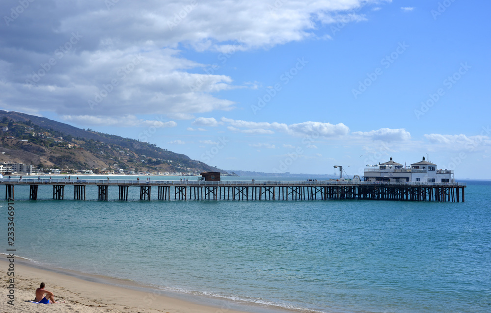 beautiful historic Malibu Pier and Beach in Malibu, California, USA.jpg