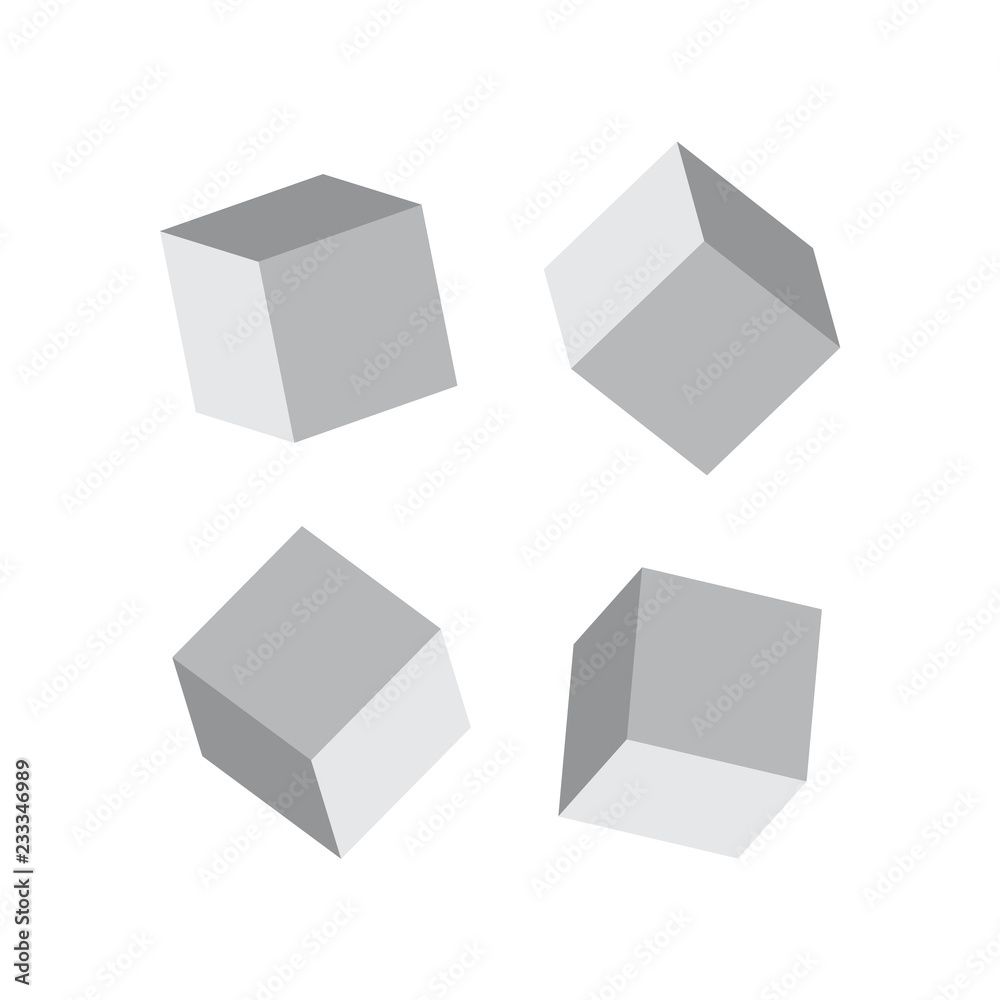 Cube 3d models. Realistic 3d cubes with shadows Cube 3d models. Realistic 3d cubes with shadows