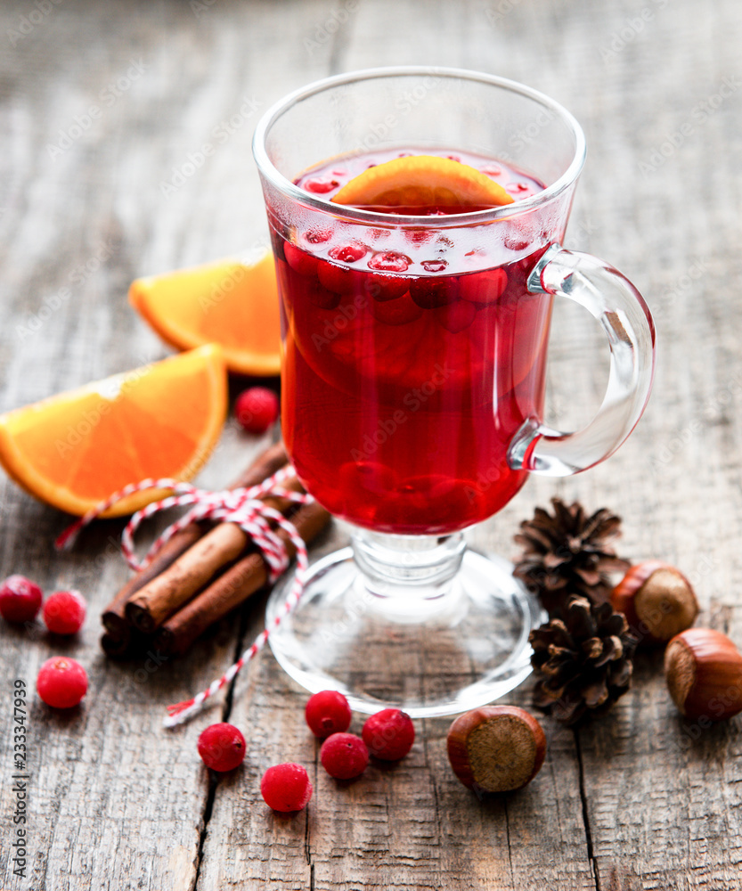Glass of hot mulled wine Glass of hot mulled wine