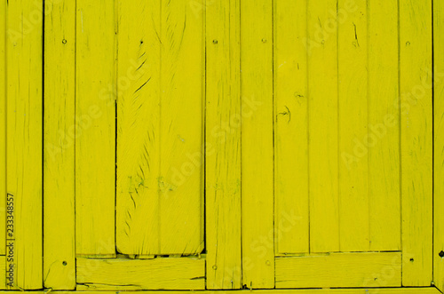 The old yellow wood texture background. © thongsan