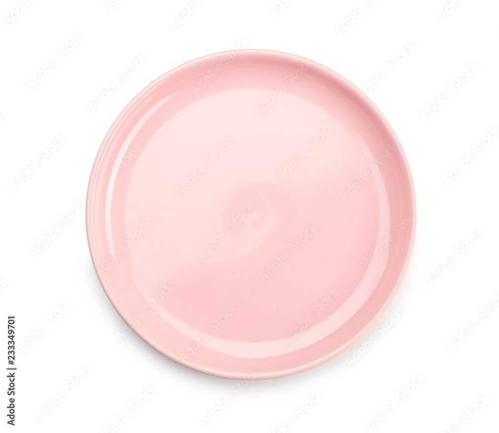 Clean empty plate on white background Clean empty plate on white background
