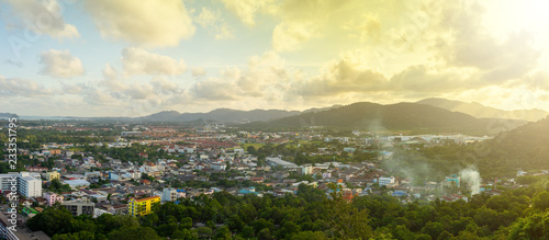 Landscape view of khao-rang viewpoint At Phuket Thailand. 