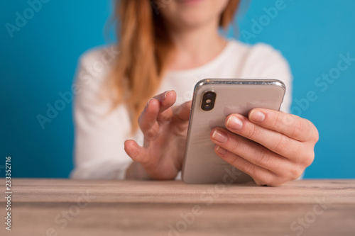 girl using a smartphone