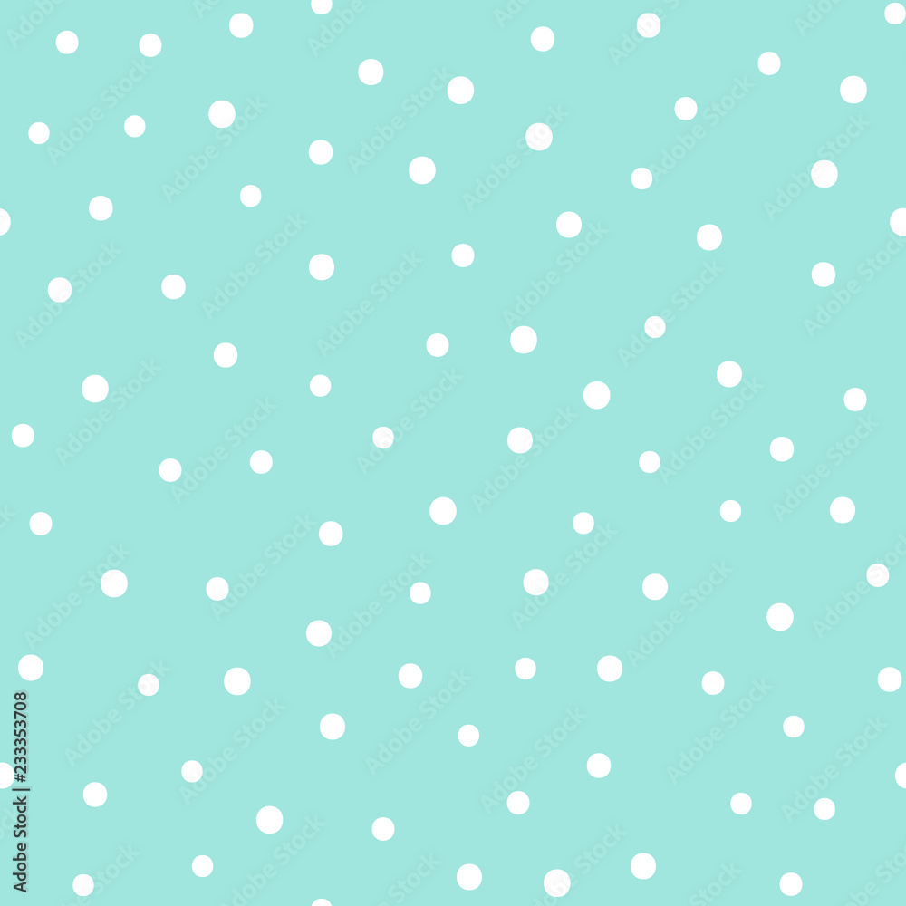 Vector seamless pattern with dots. Nice green background with white rounds. Pastel color design for babies. Vector seamless pattern with dots. Nice green background with white rounds. Pastel color design for babies.