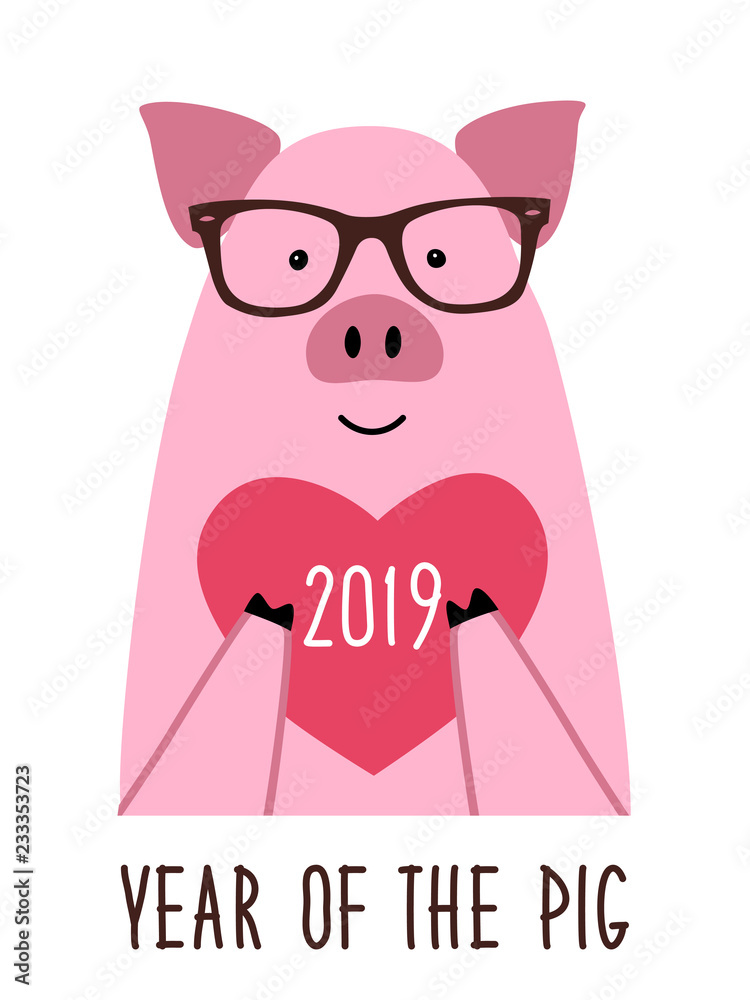 Cute 2019 Year of the Pig poster Cute 2019 Year of the Pig poster