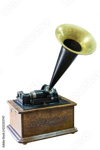 Phonograph of Thomas Edison, beginning of the 20th century, USA.