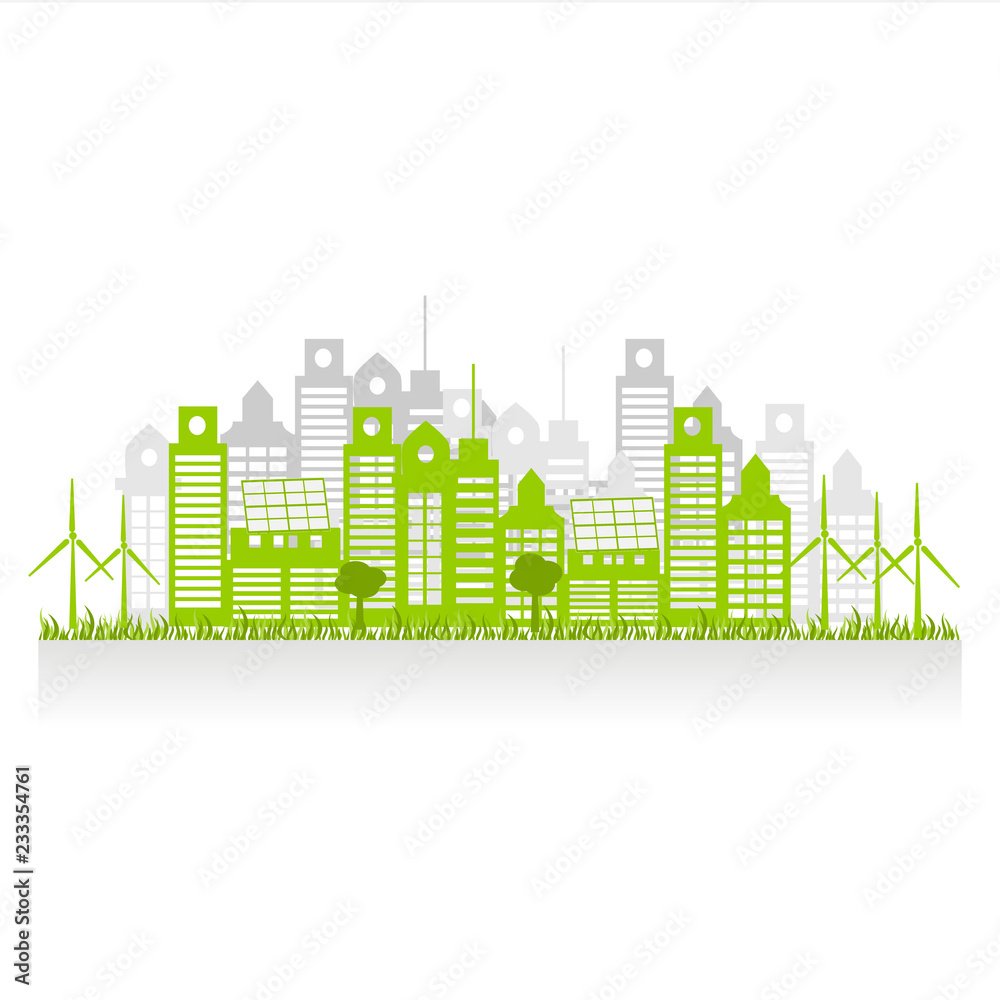 Eco green city. Environmental and Ecology concept, Vector illustration.