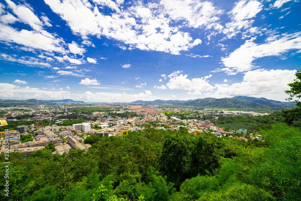 Top view city scape. At Phuket, Thailand, On 2018