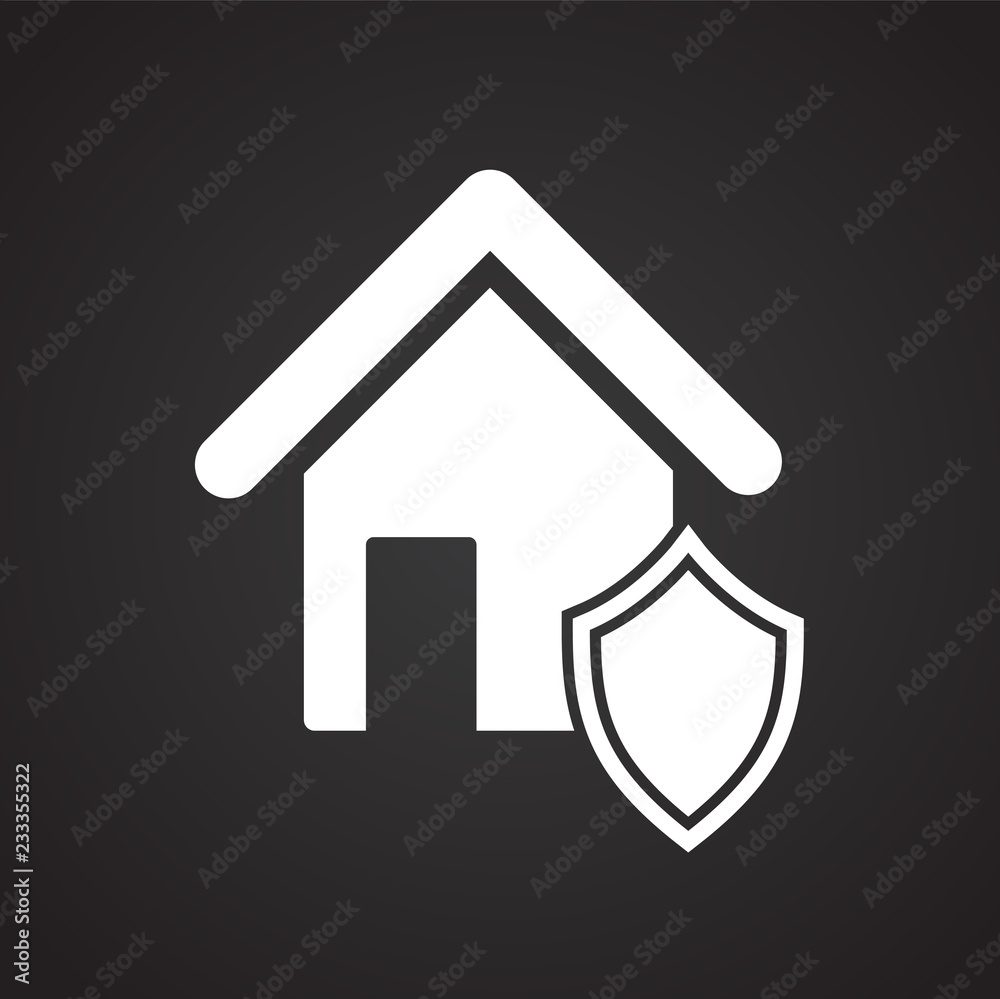 House security on white background on white background icon House security on white background on white background icon