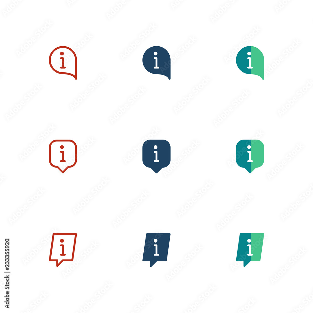 Information Icon Template Set. Information Icon Template Set.