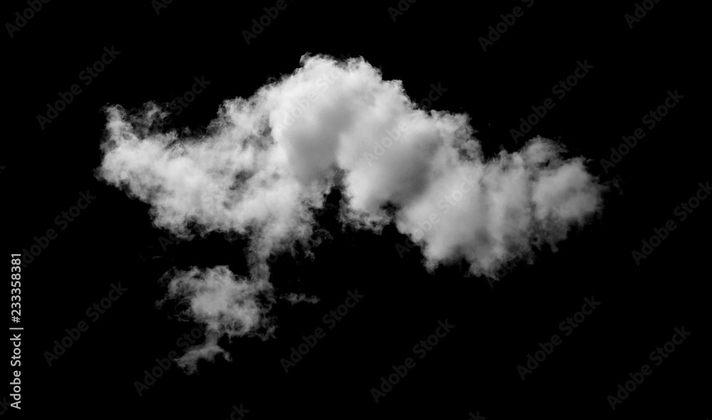 White cloud with  black background