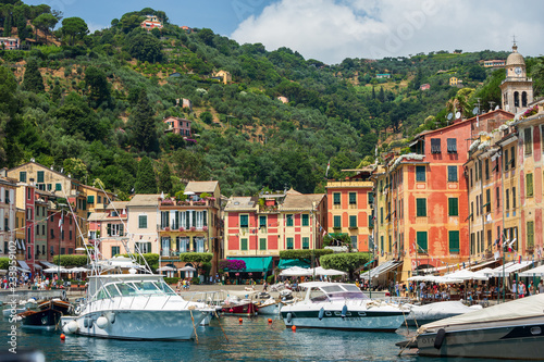 Boats in the beautiful harbour at Portofino on the Ligurian coast, Italy © Michael Evans