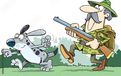 hunter and dog