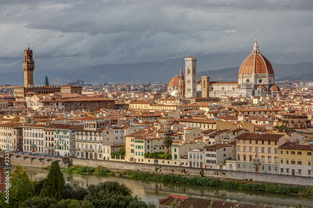 Vue panoramique de Florence depuis la place Michelangelo - Toscane - Italie