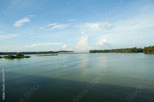 landscape with lake and clouds