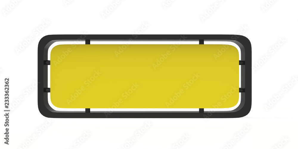 Blank lightbox on the white background. Illuminated lightbox screen with empty space for design. Blank billboard or display screen. 3d illustration